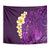 Purple Tropical Plumeria With Galaxy Polynesian Art Tapestry - Wonder Print Shop