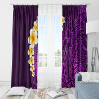 Purple Tropical Plumeria With Galaxy Polynesian Art Window Curtain - Wonder Print Shop