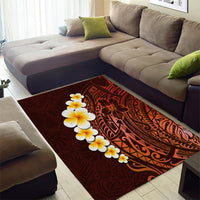 Red Tropical Plumeria With Galaxy Polynesian Art Area Rug - Wonder Print Shop