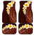 Red Tropical Plumeria With Galaxy Polynesian Art Car Mats - Wonder Print Shop