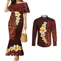 red-tropical-plumeria-with-galaxy-polynesian-art-couples-matching-mermaid-dress-and-long-sleeve-button-shirt