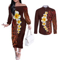 red-tropical-plumeria-with-galaxy-polynesian-art-couples-matching-off-the-shoulder-long-sleeve-dress-and-long-sleeve-button-shirt