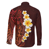 Red Tropical Plumeria With Galaxy Polynesian Art Family Matching Puletasi Dress and Hawaiian Shirt - Wonder Print Shop