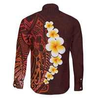 Red Tropical Plumeria With Galaxy Polynesian Art Family Matching Short Sleeve Bodycon Dress and Hawaiian Shirt - Wonder Print Shop