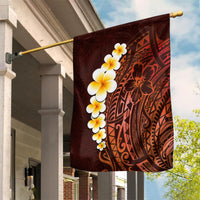 Red Tropical Plumeria With Galaxy Polynesian Art Garden Flag - Wonder Print Shop