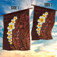Red Tropical Plumeria With Galaxy Polynesian Art Garden Flag - Wonder Print Shop