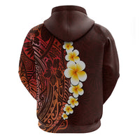 Red Tropical Plumeria With Galaxy Polynesian Art Hoodie - Wonder Print Shop