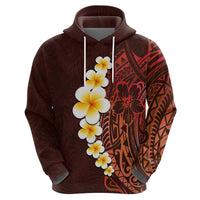 Red Tropical Plumeria With Galaxy Polynesian Art Hoodie - Wonder Print Shop