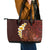 Red Tropical Plumeria With Galaxy Polynesian Art Leather Tote Bag - Wonder Print Shop