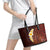 Red Tropical Plumeria With Galaxy Polynesian Art Leather Tote Bag - Wonder Print Shop