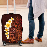Red Tropical Plumeria With Galaxy Polynesian Art Luggage Cover - Wonder Print Shop
