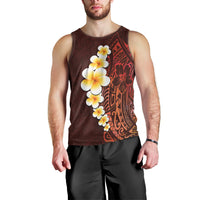 Red Tropical Plumeria With Galaxy Polynesian Art Men Tank Top - Wonder Print Shop