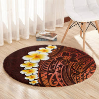 red-tropical-plumeria-with-galaxy-polynesian-art-round-carpet