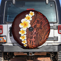 Red Tropical Plumeria With Galaxy Polynesian Art Spare Tire Cover - Wonder Print Shop
