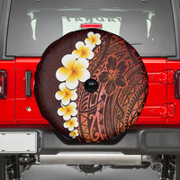 Red Tropical Plumeria With Galaxy Polynesian Art Spare Tire Cover - Wonder Print Shop