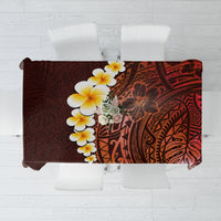 Red Tropical Plumeria With Galaxy Polynesian Art Tablecloth - Wonder Print Shop