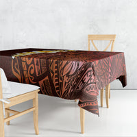 Red Tropical Plumeria With Galaxy Polynesian Art Tablecloth - Wonder Print Shop