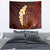 Red Tropical Plumeria With Galaxy Polynesian Art Tapestry - Wonder Print Shop