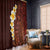 Red Tropical Plumeria With Galaxy Polynesian Art Window Curtain - Wonder Print Shop