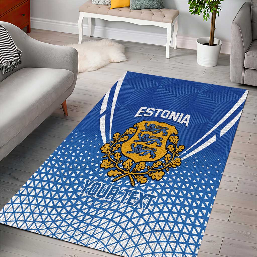 Custom Estonia Football Area Rug Come One Kalevipojad