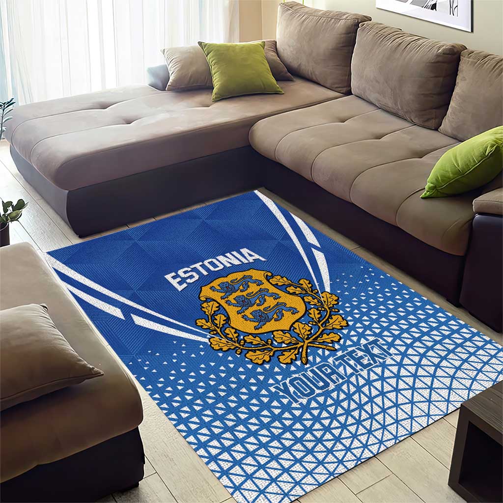 Custom Estonia Football Area Rug Come One Kalevipojad