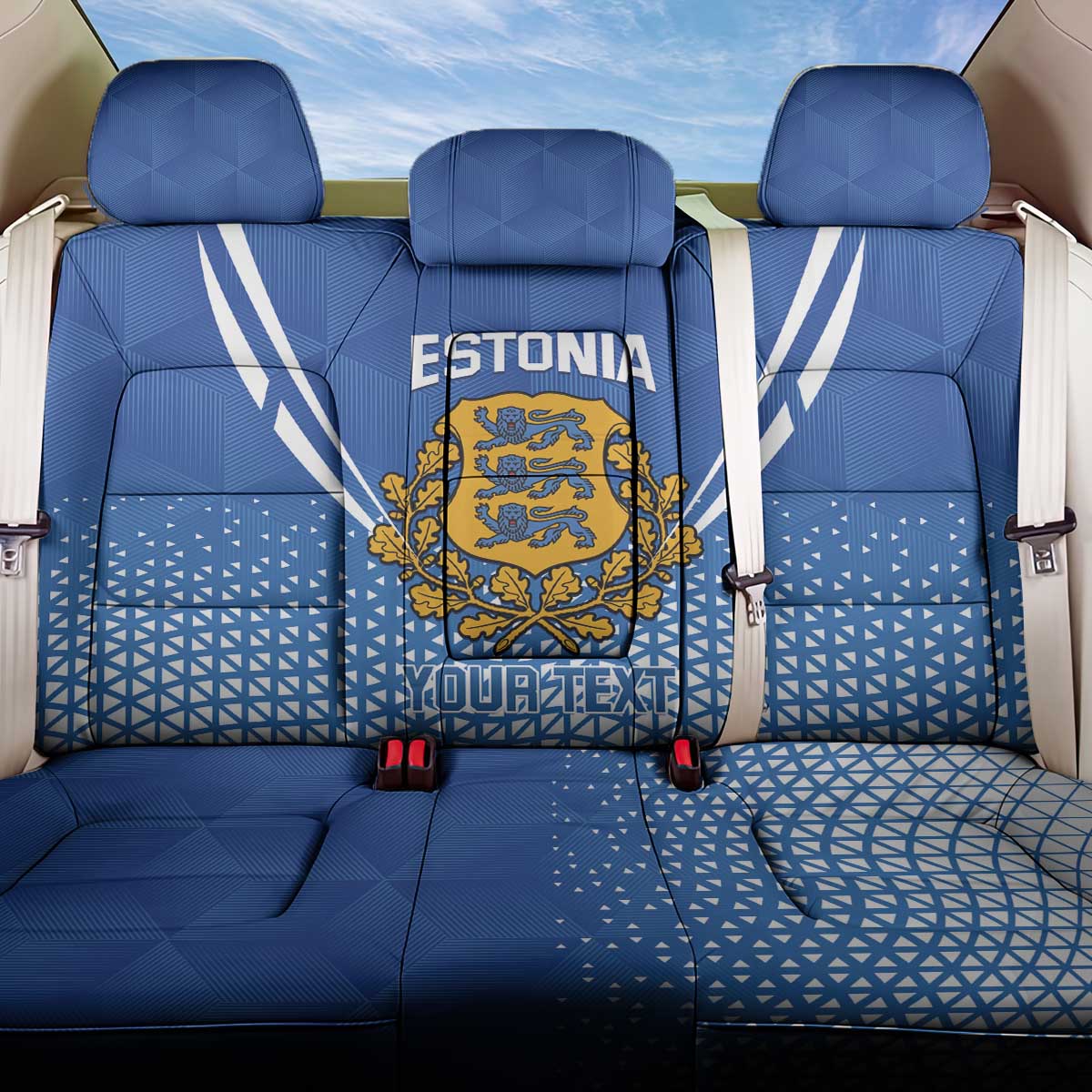 Custom Estonia Football Back Car Seat Cover Come One Kalevipojad