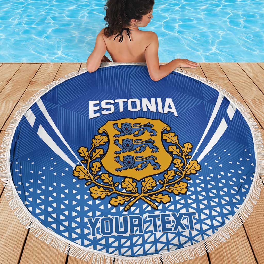 Custom Estonia Football Beach Blanket Come One Kalevipojad