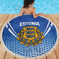 Custom Estonia Football Beach Blanket Come One Kalevipojad