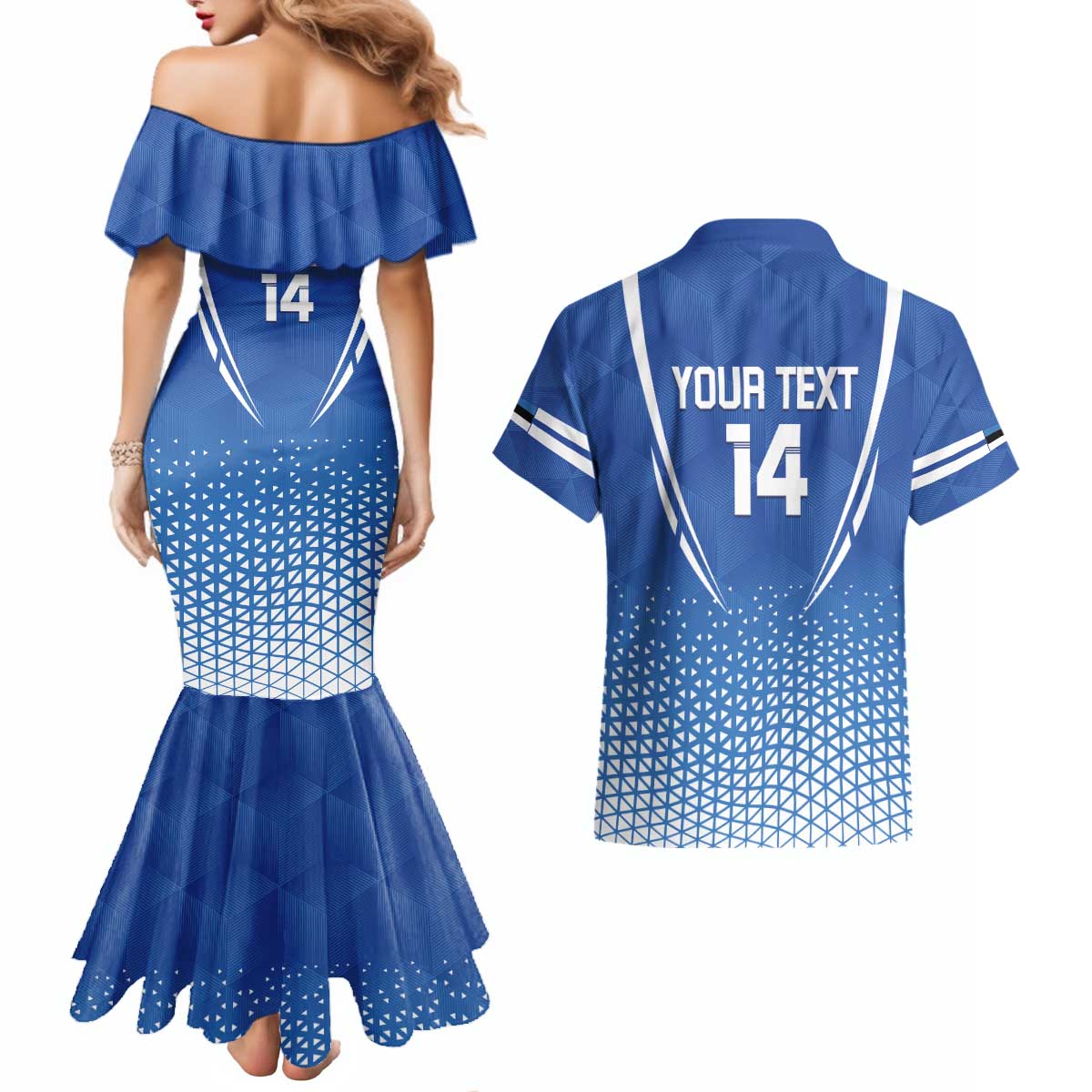 Custom Estonia Football Couples Matching Mermaid Dress and Hawaiian Shirt Come One Kalevipojad