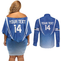 Custom Estonia Football Couples Matching Off Shoulder Short Dress and Long Sleeve Button Shirt Come One Kalevipojad