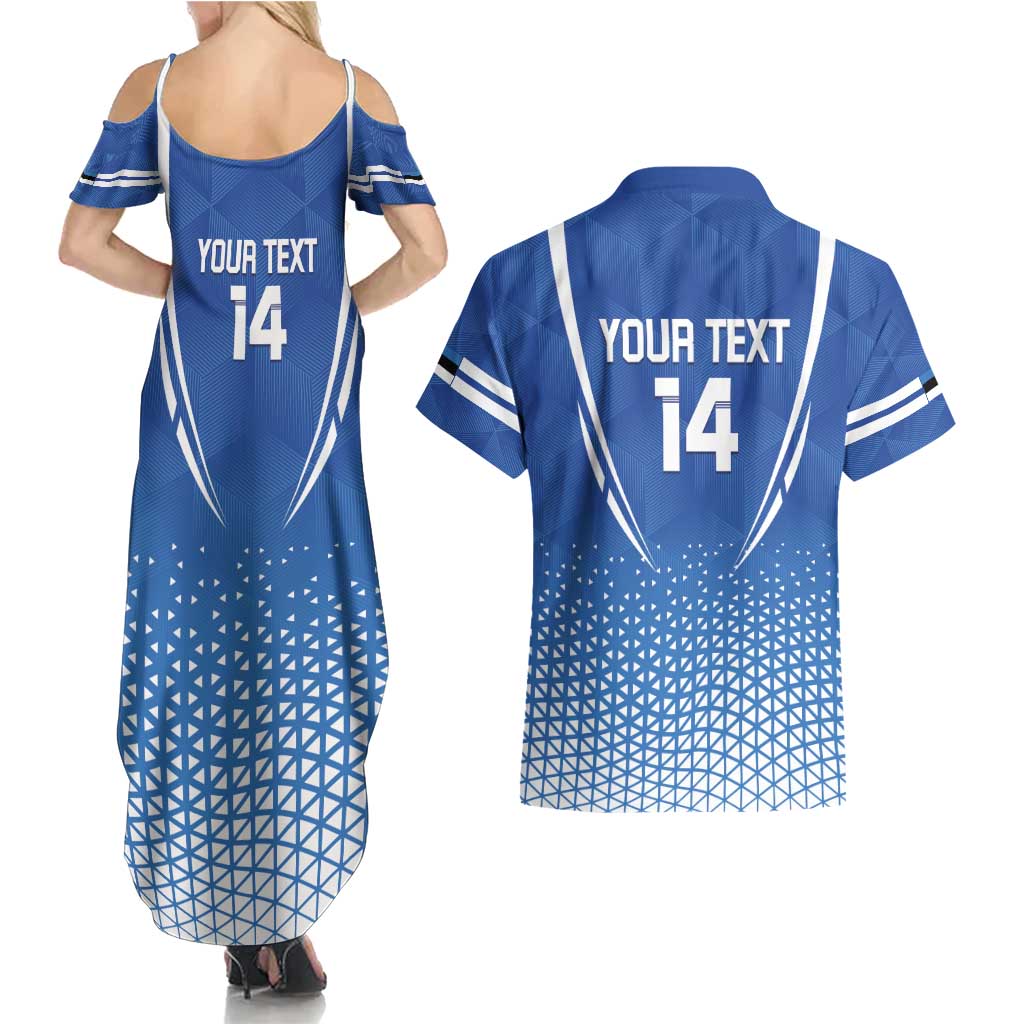 Custom Estonia Football Couples Matching Summer Maxi Dress and Hawaiian Shirt Come One Kalevipojad