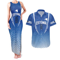 Custom Estonia Football Couples Matching Tank Maxi Dress and Hawaiian Shirt Come One Kalevipojad