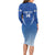 Custom Estonia Football Family Matching Long Sleeve Bodycon Dress and Hawaiian Shirt Come One Kalevipojad