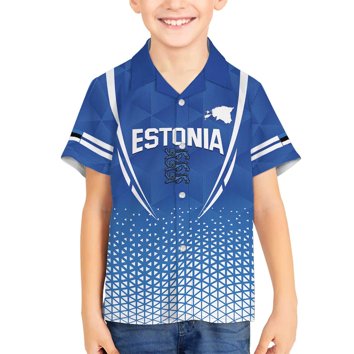 Custom Estonia Football Family Matching Off The Shoulder Long Sleeve Dress and Hawaiian Shirt Come One Kalevipojad