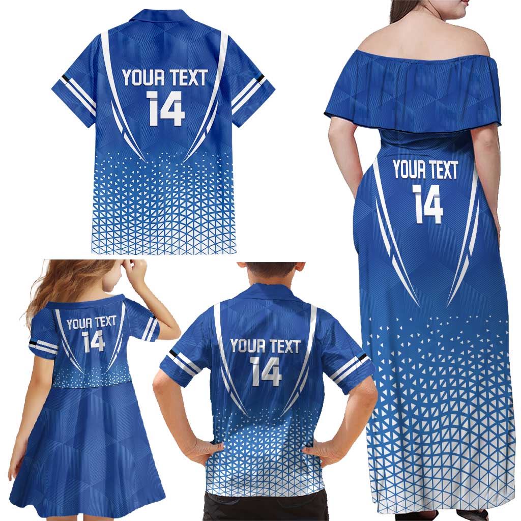 Custom Estonia Football Family Matching Off Shoulder Maxi Dress and Hawaiian Shirt Come One Kalevipojad