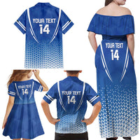 Custom Estonia Football Family Matching Off Shoulder Maxi Dress and Hawaiian Shirt Come One Kalevipojad