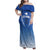 Custom Estonia Football Family Matching Off Shoulder Maxi Dress and Hawaiian Shirt Come One Kalevipojad