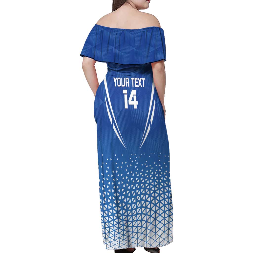 Custom Estonia Football Family Matching Off Shoulder Maxi Dress and Hawaiian Shirt Come One Kalevipojad