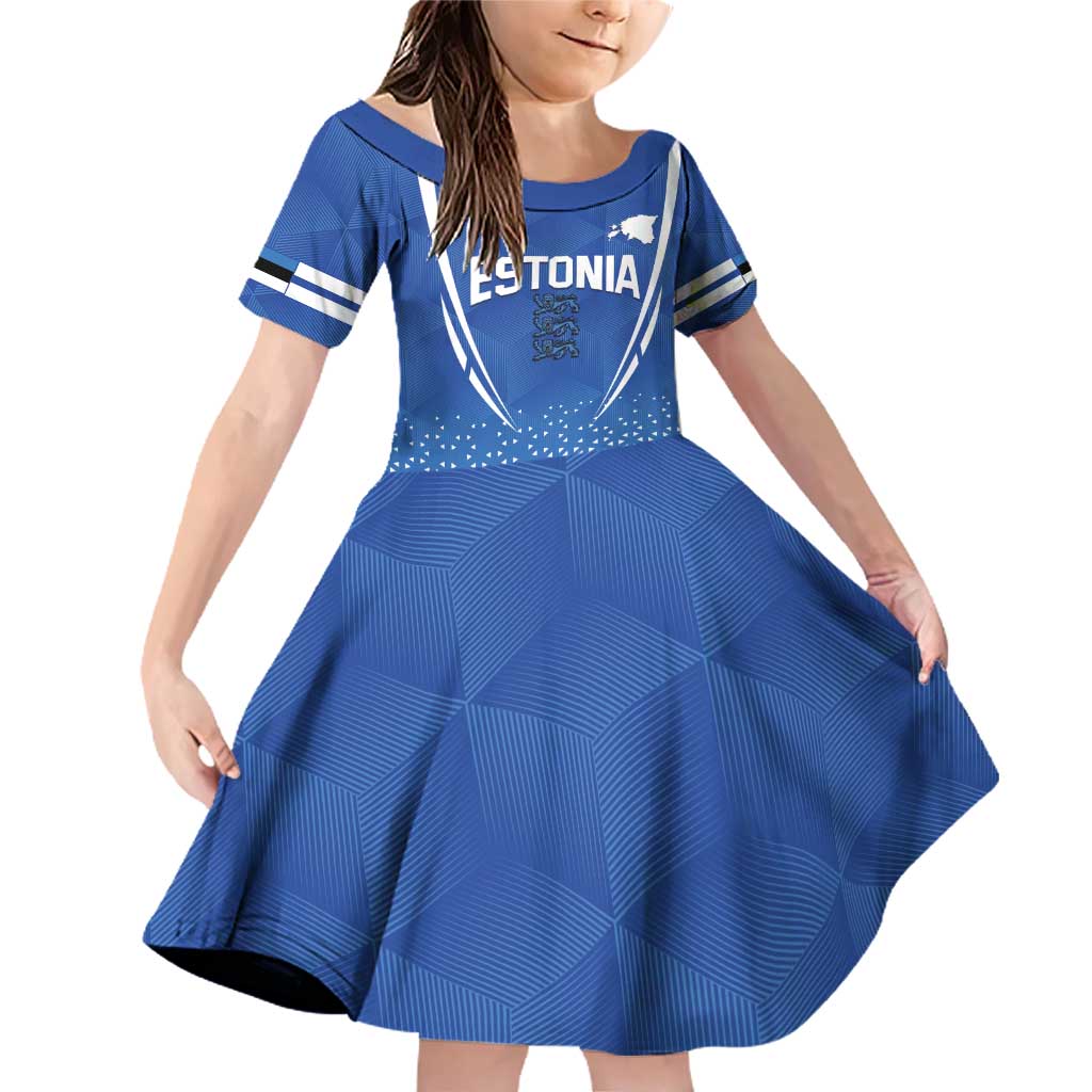 Custom Estonia Football Family Matching Off Shoulder Short Dress and Hawaiian Shirt Come One Kalevipojad