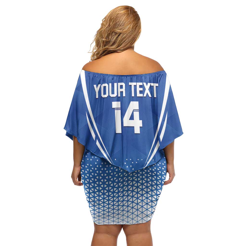 Custom Estonia Football Family Matching Off Shoulder Short Dress and Hawaiian Shirt Come One Kalevipojad