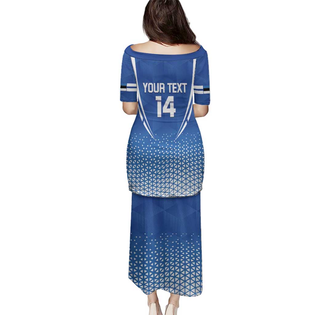 Custom Estonia Football Family Matching Puletasi and Hawaiian Shirt Come One Kalevipojad