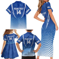 Custom Estonia Football Family Matching Short Sleeve Bodycon Dress and Hawaiian Shirt Come One Kalevipojad