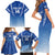 Custom Estonia Football Family Matching Short Sleeve Bodycon Dress and Hawaiian Shirt Come One Kalevipojad