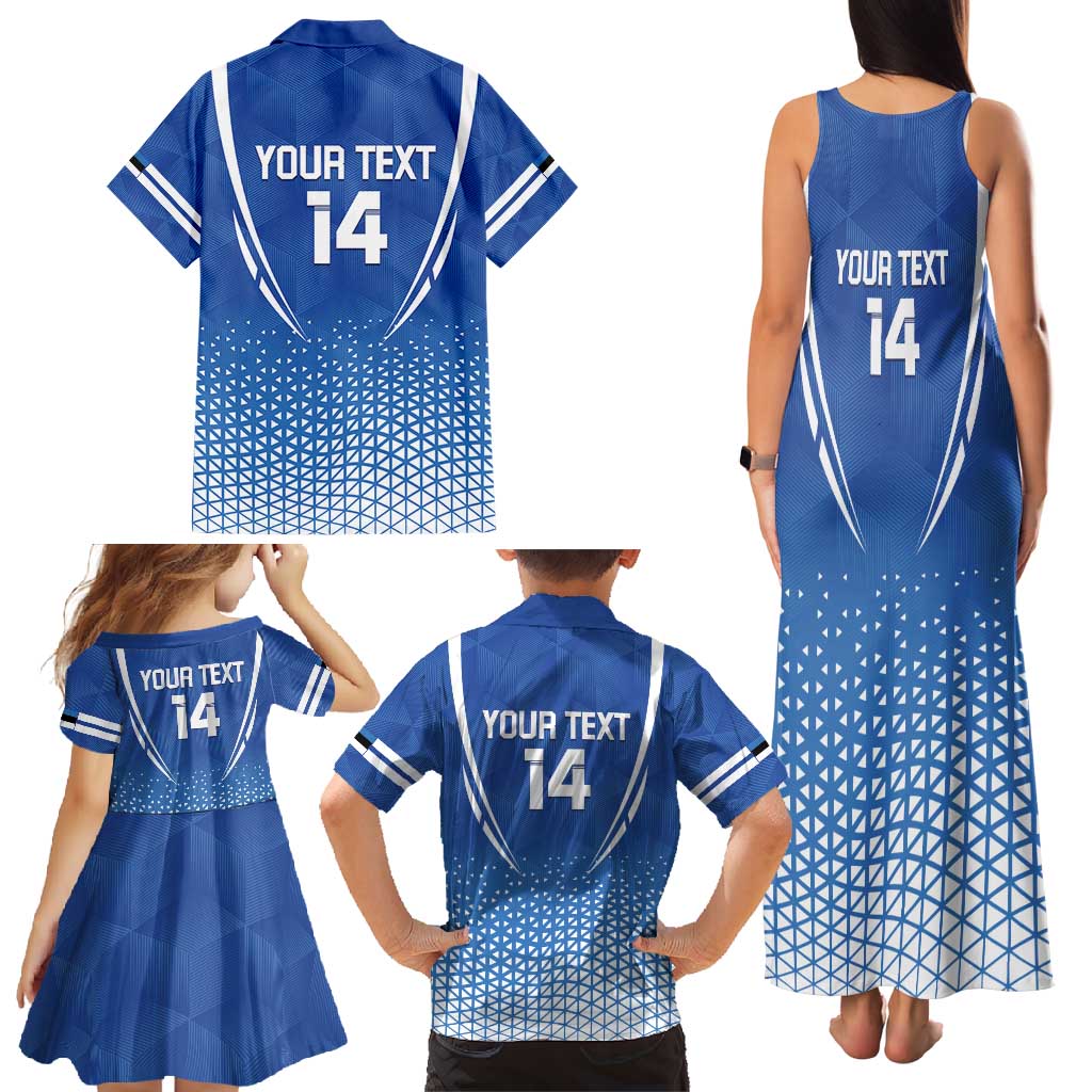 Custom Estonia Football Family Matching Tank Maxi Dress and Hawaiian Shirt Come One Kalevipojad