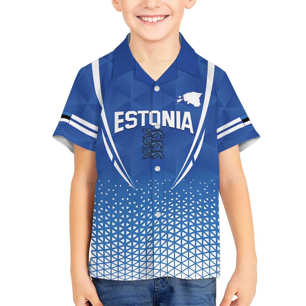 Custom Estonia Football Kid Hawaiian Shirt Come One Kalevipojad
