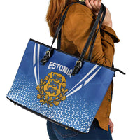 Custom Estonia Football Leather Tote Bag Come One Kalevipojad