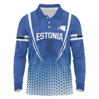 Custom Estonia Football Long Sleeve Polo Shirt Come One Kalevipojad