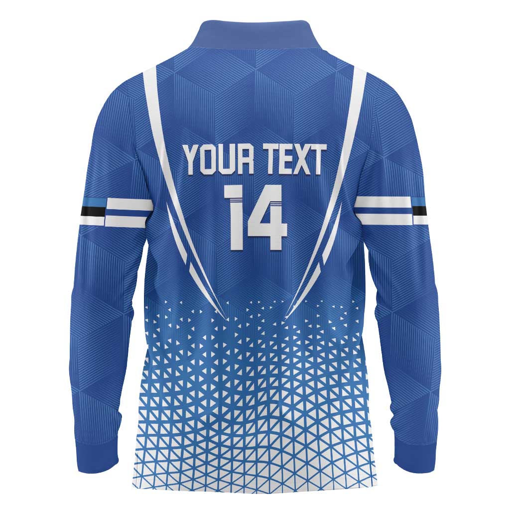 Custom Estonia Football Long Sleeve Polo Shirt Come One Kalevipojad