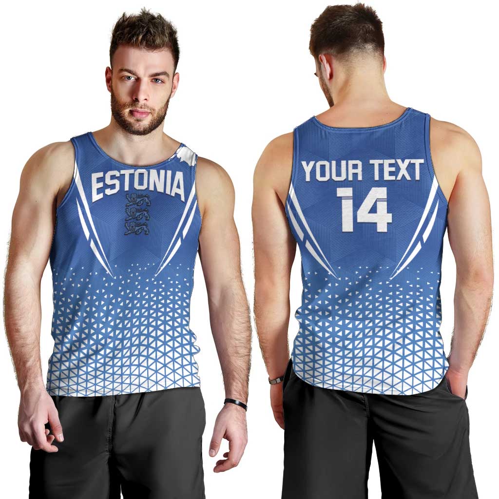 Custom Estonia Football Men Tank Top Come One Kalevipojad