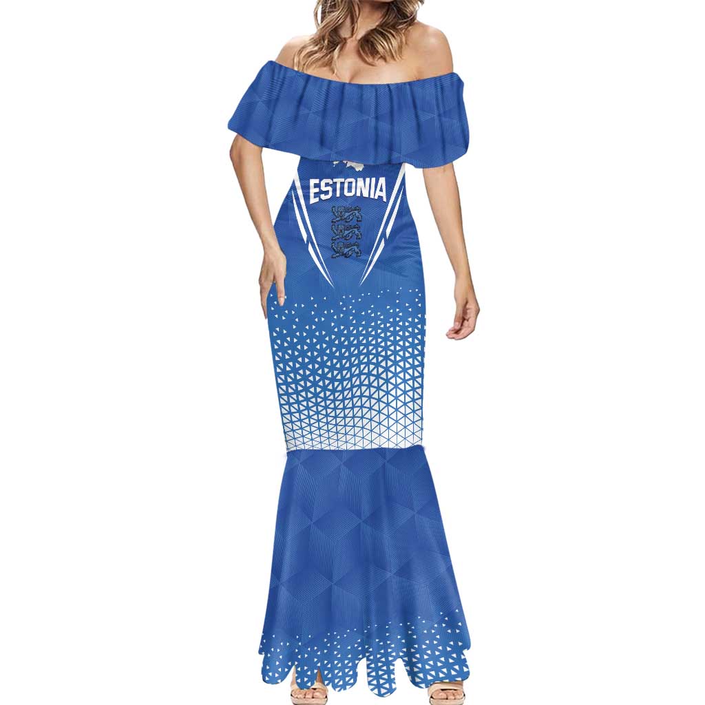 Custom Estonia Football Mermaid Dress Come One Kalevipojad